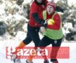 FOTO / Dinamoviştii au jucat fotbal printre nămeţii de la Poiana Braşov
