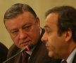 Mircea Sandu şi Michel Platini, doi oameni bucuroşi după ce fiecare a obţinut azi al doilea mandat la UEFA, primul în Comitetul Executiv, al doilea în fruntea UEFA