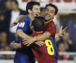 Messi, Xavi şi Iniesta compun triunghiul magic care subordonează jocul adversarilor Foto: Reuters