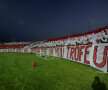 Dinamoviștii au stat în peluză, pe care au colorat-o în alb și roșu Foto: Raed Krishan