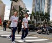 "Tricolorii" s-au plimbat în Sao Paulo păziţi de poliţie.