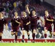 CFR Cluj, după victoria de la Bilbao: Anca, Toma, Milosevic, Jula, Tilincă şi Aştilean exultă