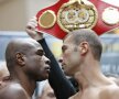 Lucian Bute și Glen Johnson s-au ”duelat” în priviri la cîntarul oficial foto: reuters