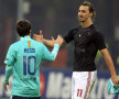 GALERIE FOTO Moment de pus în ramă! » Ibrahimovic l-a felicitat pe Messi după AC Milan - Barcelona 2-3