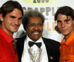 În 2008, Don King s-a fotografiat cu cei mai buni tenismeni, Roger Federer (stînga) şi Rafael Nadal 