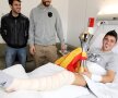 David Villa a fost vizitat la spital de colegii săi de la Barcelona, Puyol, Pique, Fabregas şi Fontas