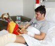 David Villa a fost vizitat la spital de colegii săi de la Barcelona, Puyol, Pique, Fabregas şi Fontas