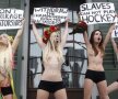 GALERIE FOTO Protest la -20°C împotriva Belarusului » La bustul gol din solidaritate slavă