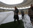 Gigi Becali a inspectat gazonul de pe Arena Naţională