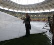 Gigi Becali a inspectat gazonul de pe Arena Naţională