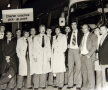 Nedelcu alături de coechipierii de la Poli la plecarea spre Glasgow (1980), pentru meciul cu Celtic

