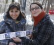 Maria și Ana, două frumoase suportere
ale “naționalei”, și-au luat bilete doar
pentru a vedea stadionul Foto: Alex Nicodim