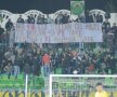 FOTO Gramatică la galerie » Suporterii Vasluiului ironizează peluza alb-vişinie!