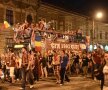Fanii Clujeni au sărbătorit cucerirea campionatului pentru a treia oară în istorie