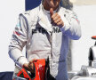 Michael Schumacher e fericit pentru primul său podium de la revenire în F1 // Foto: Reuters