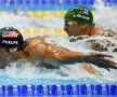Legendarul Phelps pare că survolează suprafaţa apei, intimidîndu-şi adversarii cu forţa şi tehnica extraordinare // Foto: Reuters
