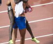 Aur luat în braţe
După o cursă epuizantă, la 3.000 m obstacole, argintul francez Mekhissi ia în braţe aurul kenyan Kemboi