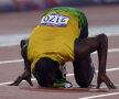 Bolt sărută pista pe care a cucerit cel de-al doilea titlu olimpic de la Londra 
