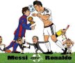 FOTO Duelul dintre Ronaldo şi Messi, în imagini » Cele mai tari caricaturi de la El Clasico