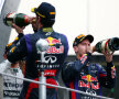 Webber a sărbătorit cu spatele performanţa lui Vettel.