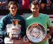 Nadal şi Federer cu trofeele de la Roma // Foto: Getty Images