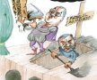Partea a doua a celor mai tari caricaturi semnate de Emil Mierlă » Aho, aho, magistraţi, staţi puţin şi amînaţi!