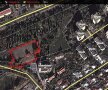 Imagine de pe google maps a zonei din Ploiești unde ar trebui să se ridice baza lui Burleanu: spațiul marcat e în interiorul parcului "Andrei Mureșanu", în cartierul de nord