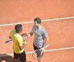 Gael Monfils a abandonat meciul cu Grigor Dimitrov din cauza unei accidentări. Bulgarul va juca finala la BRD Năstase-Ţiriac Trophy Foto: Raed Krishan