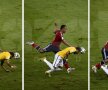 Zuniga pierde prim-planul și îl doboară din spate cu genunchiul pe Neymar // Foto: Mediafax/AFP