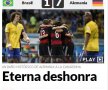 FOTO Dezastrul Braziliei a făcut înconjurul lumii! Principalele publicaţii au măturat pe jos cu "Selecao"