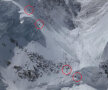 Alpinişti aflaţi în ascensiune spre una din tabărele superioare de pe Everest surprinşi înainte şi după producerea unei avalanşe declanşată de cutremurele din Nepal
