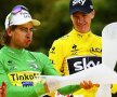 Chris Froome a cîștigat Turul Franței, dar show-ul a fost confiscat de Peter Sagan, care nu a dovedit prea mult respect pentru trofeu :D, foto: reuters