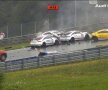 FOTO și VIDEO Accident îngrozitor! Patru mașini implicate » Una a luat foc la o cursă din Audi Sport TT Cup