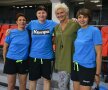 Nadina Dumitru, Luminița Huțupan Dinu, Mariana Tîrcă, de la stînga la dreapta, alături de observatorul EHF, Tanja Medved, și ea fostă mare jucătoare, din Serbia // Foto: EHF
