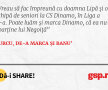 Vreau să fac împreună cu doamna Lipă și o echipă de seniori la CS Dinamo, în Liga a 4-a. Poate luăm și marca Dinamo, că ea nu-i aparține lui Negoiță
