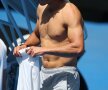 Rafael Nadal s-a antrenat la bustul gol, în ciuda soarelui care ardea // Foto: Guliver/GettyImages