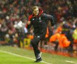 Born to be wild! Jurgen Klopp într-un sprint (sau dans?), după ce Liverpool o egalează pe Arsenal în prelungirile unui meci nebun, 3-3, foto: reuters