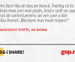 Îmi face rău să stau pe bancă. Înțeleg că la vârsta mea joci mai puțin, însă e urât un așa final de carieră pentru un om care a dat atâta Romei. Meritam mai mult respect