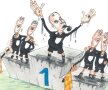 PODIUMUL CAMPIONATULUI! Emil Mierlă, caricaturistul Gazetei, şi-a imaginat cum arată top 3 la finalul sezonului 