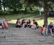 Tactica s-a făcut pe scările din Parcul Tineretului // Foto: Ștefan Constantin