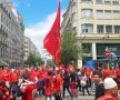 ROMÂNIA-ALBANIA. VIDEO+FOTO Albanezii fac spectacol pe străzile din Lyon! Număr GIGANTIC anunțat pentru diseară