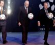 Havelange (centru), împreună cu "creația" sa, Sepp Blatter