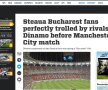 Umilința aplicată Stelei de suporterii lui Dinamo a făcut înconjurul lumii » Ce scrie presa internațională