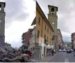 Amatrice, comună cu 2.700 de locuitori, după și înainte de seism. Ceasul primărie s-a oprit la ora dezastrului