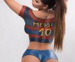 FOTO Campania "Deblocheză-mă, Messi!" » Suzy Cortez continuă să îi facă avansuri starului Barcelonei: "Iubita lui nu are de ce să fie geloasă”