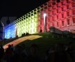 
Sala Polivalentă din Cluj, un imens tricolor în timpul jocului