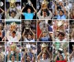 PUZZLE DIN 18 PIESE. Toate trofeele de Grand Slam câștigate de Roger Federer în perioada 2003-2017. 