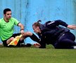 Adrian Ionescu arbitru în România, căzut la pământ după o ciocnire cu Pătulea...