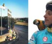 Papagalul Frankie, cel mai bun prieten al ciclistului Michele Scarponi, nu se mișcă din locul în care ciclistul a fost lovit mortal de o dubă