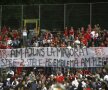 10 ANI. Atât a trecut de la acest banner, afișat la decernarea ultimului titlu al lui Dinamo, în mai 2007. Fanii "câinilor" încă așteaptă cele două stele pe sigla clubului. Foto: Gabriela Arsenie